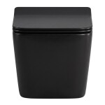 CERANO - WC závěsné Forte, Rimless - bezokrajové splachování + Slim/SoftClose sedátko - černá matná - 51x36 CER-538750