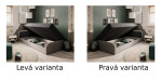 Postel Parys 90 - Bílá + Alova 4 Barva korpusu: Bílá, látka: Alova 4, Varianty: Levá - úložný prostor