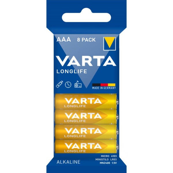 Varta LONGLIFE AAA Folie 8 mikrotužková baterie AAA alkalicko-manganová 1200 mAh 1.5 V 8 ks