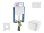 GEBERIT - Kombifix Set předstěnové instalace, klozetu Arkas I a sedátka softclose, tlačítko Sigma01, alpská bílá SANI15CA3164