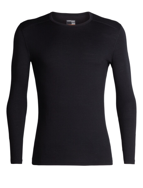 Pánské merino triko dlouhý rukáv ICEBREAKER Mens 200 Oasis LS Crewe, Black velikost: S