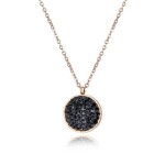 Ocelový náhrdelník se zirkony Melissa Black Gold - chirurgická ocel, Černá 40 cm + 5 cm (prodloužení)