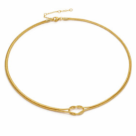 Náhrdelník z chirurgické oceli s propleteným uzlem Inés Gold, Zlatá 38 cm + 5 cm (prodloužení)