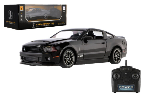 Auto RC Ford Shelby GT500 plast 18cm 2,4GHz na dálk. ovládání na baterie se světlem v krabici 29x11
