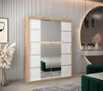 Šatní skříň Abi V4 Barva korpusu: Černá, Rozměry: 150 cm, Dveře: Černá