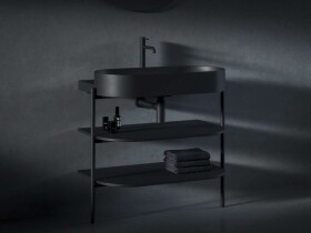 RAVAK - Yard Konstrukce s policemi pod umyvadlo, matná černá D80000D006