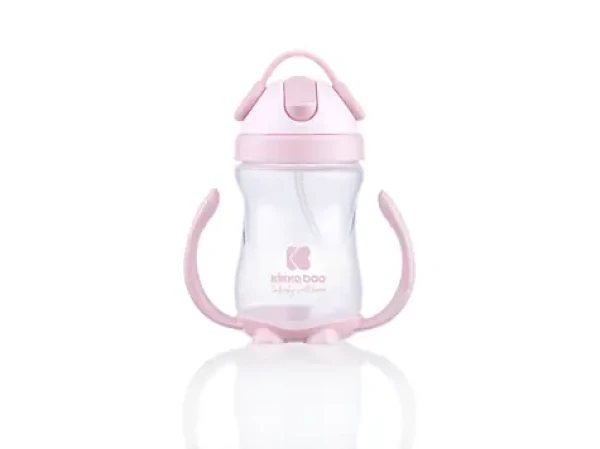 KikkaBoo hrnek se silikonovým brčkem 300ml Pink