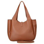 Nadčasová kožená kabelka na rameno Fantasia, koňaková