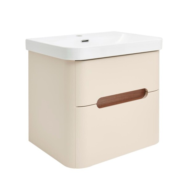 Koupelnová skříňka s umyvadlem SAT Fusion 57,5x53x45 cm pískově béžová mat SATFUSION260BEU SATFUSION260BEU