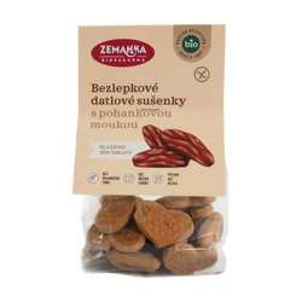 Biopekárna Zemanka Bezlepkové datlové Bio sušenky s pohankou 100g BIO