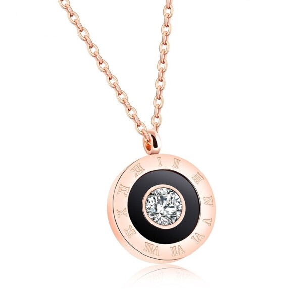 Ocelový náhrdelník se zirkony Zacaría Gold - chirurgická ocel, Zlatá 40 cm + 5 cm (prodloužení)