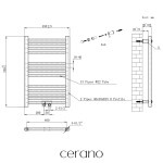 CERANO - Koupelnový elektrický radiátorový set Benito - 300W - chrom - 700x450 mm CER-041022