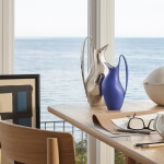 Georg Jensen Džbán Henning Koppel Iconic Blue 0,75 l, modrá barva, stříbrná barva