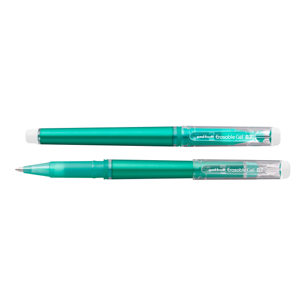 Gumovatelné pero víčkem UNI 0,7 mm zelené