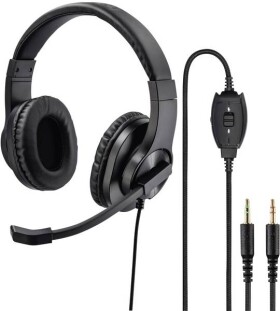 Hama PC Headset HS-P300 stereo černá / tlačítko MUTE/ ovládání hlasitosti (139925-H)