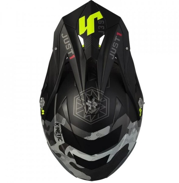 Kšilt Just1 J39 Kinetic camo/fluo žluto/červeno/černý Extra Sleva - uni