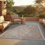 DumDekorace Venkovní koberec na terasu a balkon - hnědý v ratanovém stylu Šířka: 200 cm | Délka: 300 cm