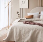 DumDekorace Prošívaný přehoz do ložnice v krémové barvě 200x220 cm