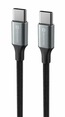 SWISSTEN TEXTILE II datový kabel USB-C - USB-C 1.5m černá (71528203)