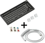 Glorious GMMK Pro White on Black 75% TKL / herní klávesnice / mechanická / spínače Gateron Clear / GPBT keycaps / RGB (GABU-471)