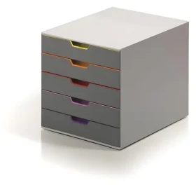 Durable VARICOLOR mix barev / Zásuvkový box / 5 zásuvek / formát C4 / plast (760527)