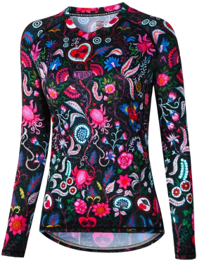 MTB dres CYCOLOGY Secret Garden, Black, dámský, dlouhý rukáv (Motiv Secret Garden, velikost XL)
