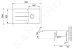 FRANKE - Basis Fragranitový dřez BFG 611-86, 860x500 mm, bílá-led 114.0494.912