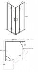 HOPA - Čtvercový sprchový kout VIVA 195R - Rozměr A - 80 cm BCVIV80CTVERV