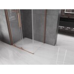 MEXEN/S - Velar L sprchový kout, posuvné dveře 120 x 85, transparent, měď kartáčovaná 871-120-085-03-65