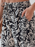 Dámské kalhoty ze široké látky TROPICAL SUN černé FashionStreet UY2634 XL