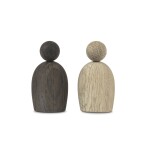 Kay Bojesen Dřevěný ptáček Natural and Smoked Oak Wood – set 2 ks, hnědá barva, přírodní barva, dřevo