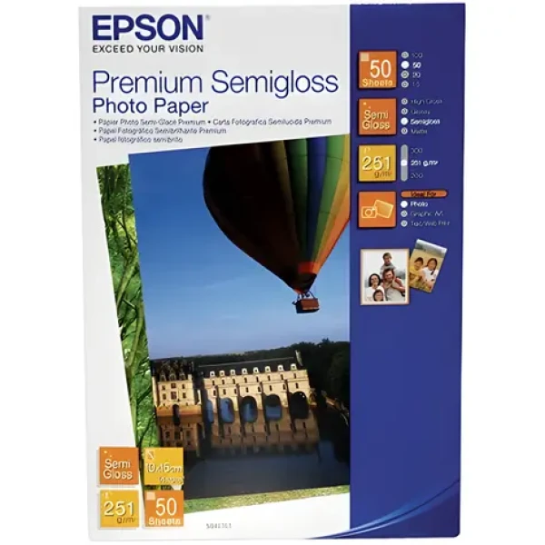 Epson Premium Semigloss / Fotopapír / 10x15 cm / 50 listů / 251 g/m2 (C13S041765)