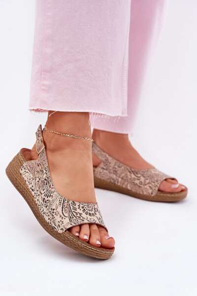 Kožené Dámské Sandály Na Klínku Maciejka L7069-04 Béžové 39