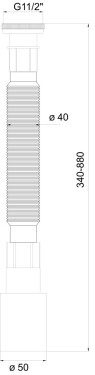 NOVASERVIS - Flexi dopojení na dřez 6/4" x 40/50 plast 447,P