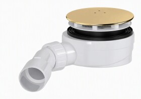 Sifon ke sprchové vaničce 90 mm DN40/DN50 SAT Aurum 12,1 cm, zlatý lesklý, plast SATESLIM90G SATESLIM90G