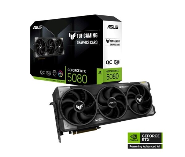ASUS VGA NVIDIA GeForce RTX 5080 TUF GAMING 16GB OC, 16GB GDDR7, 3xDP, 2xHDMI EDF_1887549