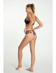 Dámské kalhotky Velvet Bloom Tanga Brasil - Julimex fialová vzor M