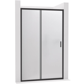 CERANO - Sprchové posuvné dveře Varone LINE L/P - 6 mm - černá matná, mléčné sklo - 150x195 CER-663052