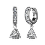Elenys pozlacené náušnice s krystaly Swarovski® Triangl 18K bílé zlato