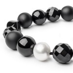 Náramek Maura - sladkovodní perla, Onyx, Černá 20 cm + 4 cm (prodloužení)