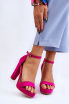 Semišové Sandály Na Podpatku Fuchsie Spectacular 38