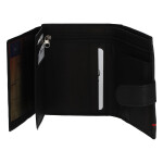 Pánská kožená peněženka na výšku se zápinkou David, černo-červená