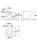 GROHE - Bau Ceramic Závěsné WC, Rimless, alpská bílá 39427000