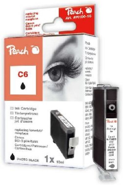 Peach BCI-6 alternativní cartridge / 13 ml / černá (310593)