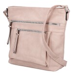 Trendy dámská koženková crossbody kabelka Zeta, růžová