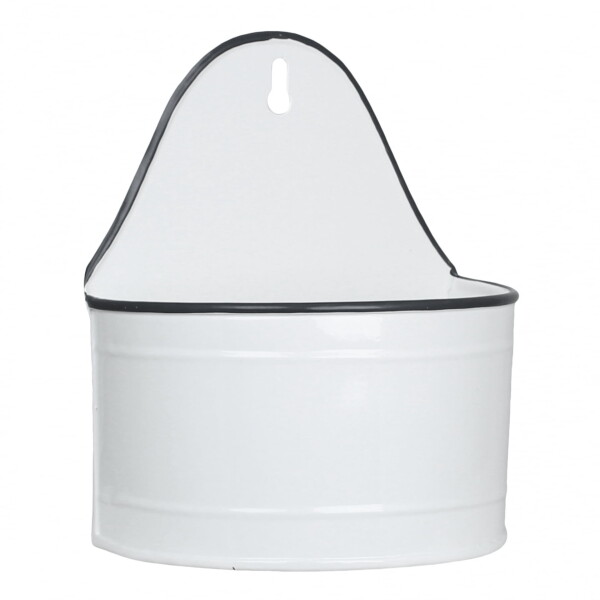 Strömshaga Nástěnný obal na květináč Olle White Large, bílá barva, kov