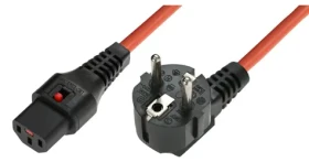MicroConnect Prodlužovací kabel s IEC zámkem C13 - Schuko 90° úhel 3m oranžová (EL248S)