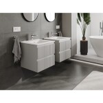 MEXEN/S - Rivel koupelnová skříňka 50 cm s umyvadlem Otis, 2 zásuvky, reliéf , šedá mat/bílá mat 91A20-05047-2-BFF62-W18M01