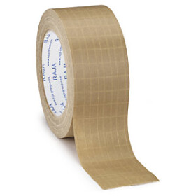 36 x Papírová lepicí páska 50mm, návin 25m, vyztužená 125g/m2, hnědá, tloušťka 265µm | RAJA