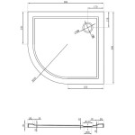 MEXEN - Flow Sprchová vanička čtvrtkruh asymetrická slim pravá 90 x 80, černá mat 46Q708090R